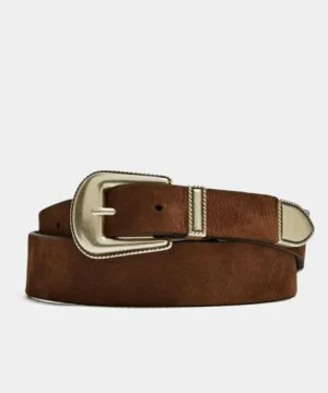 Clearance Anderson's Suede Western Belt Brown