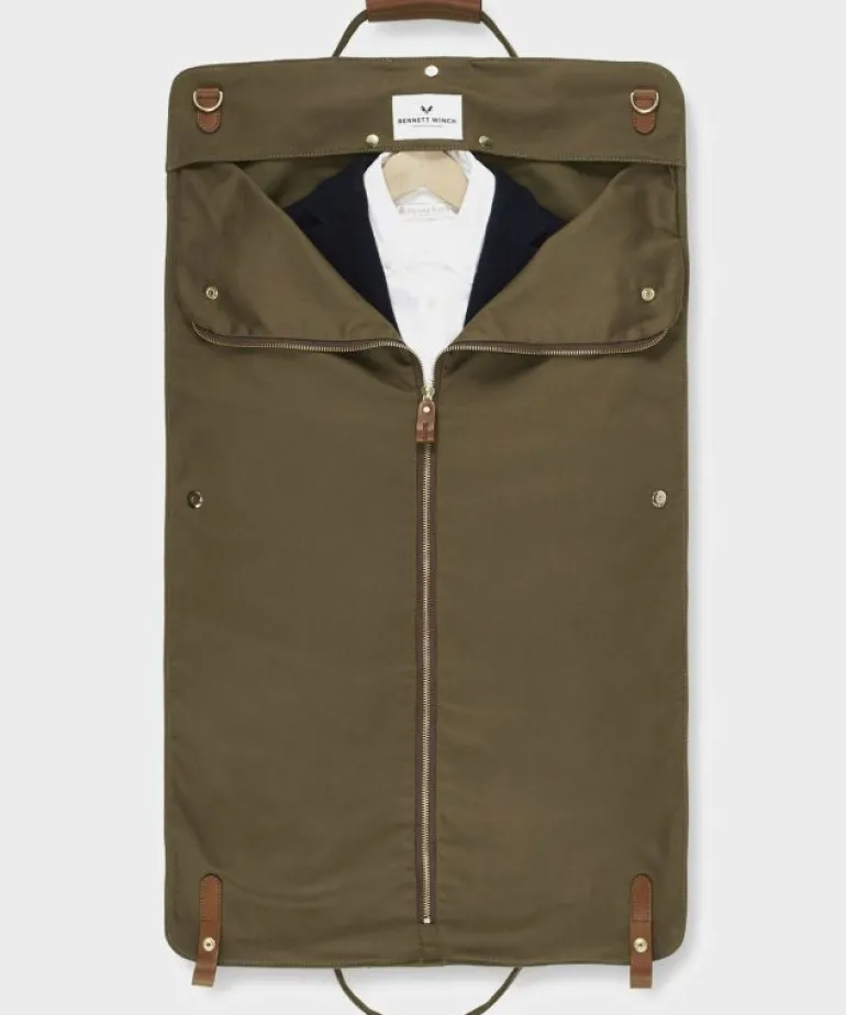 Cheap Bennett Winch Canvas Suit Carrier Holdall in Olive Green