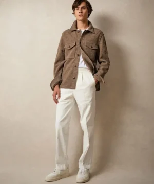 Shop Todd Snyder Boiled Wool CPO Shirt Jacket in Burlap Brown