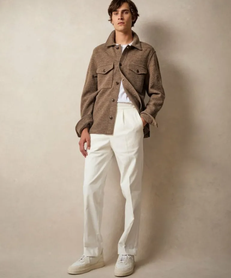 Shop Todd Snyder Boiled Wool CPO Shirt Jacket in Burlap Brown