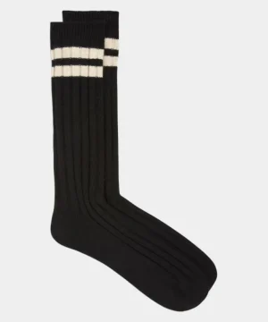 Store Todd Snyder Cashmere Striped Socks in Black