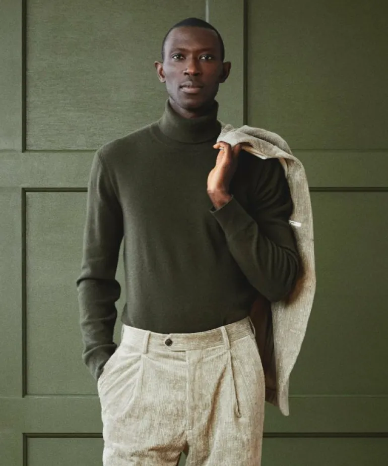 Cheap Todd Snyder Cashmere Turtleneck in Snyder Olive Green
