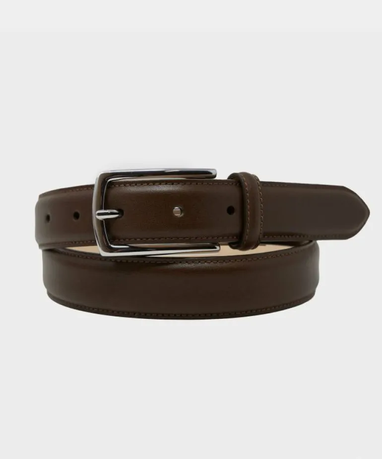 Sale Todd Snyder Classic Leather Dress Belt in Toasted Brown