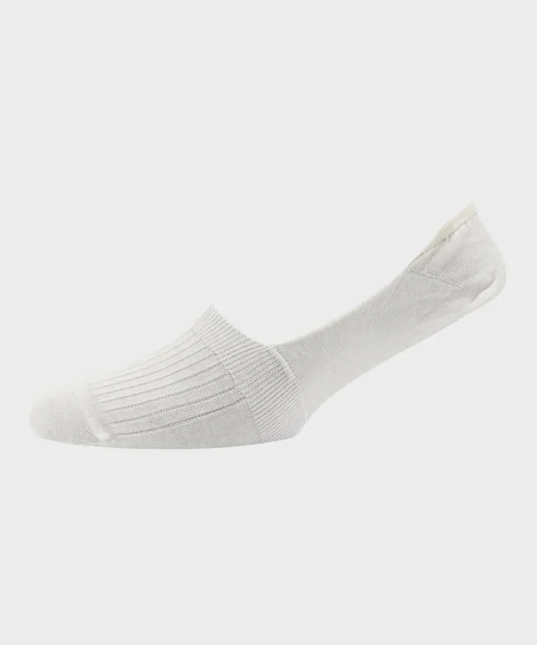 Fashion Corgi Rib Mercerized Cotton Invisible Sock in White