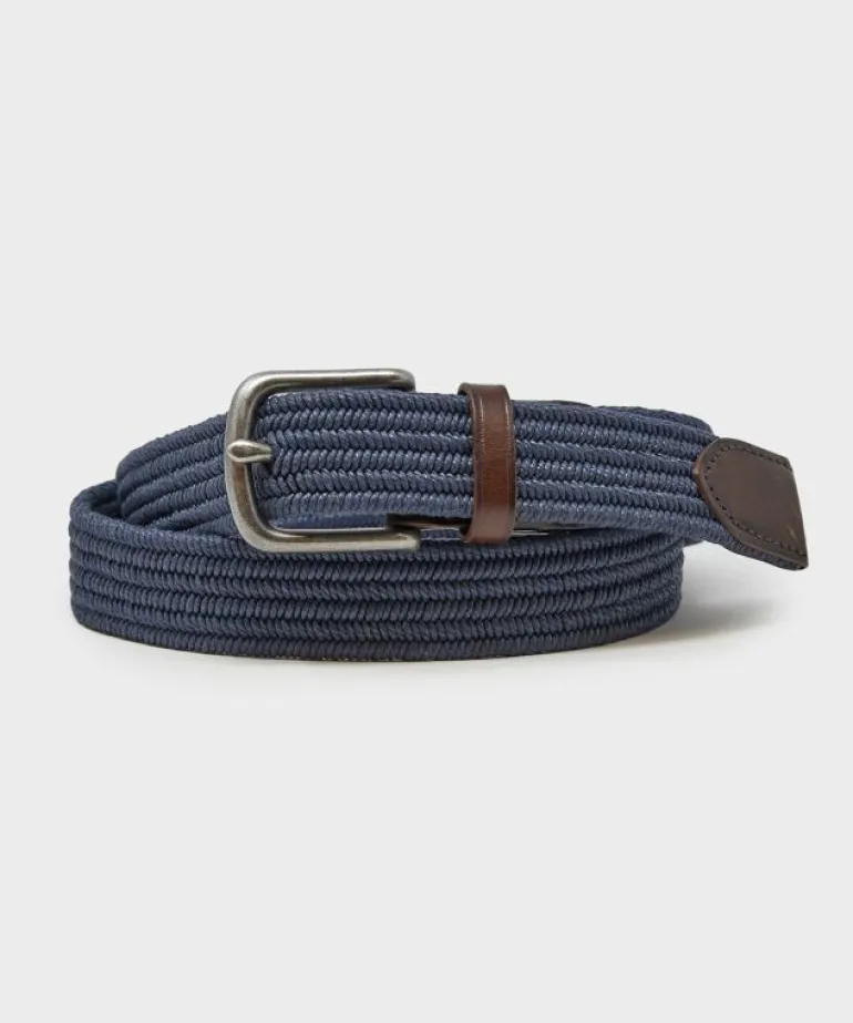 Clearance Todd Snyder Cotton Stretch Braided Belt in Navy Blue
