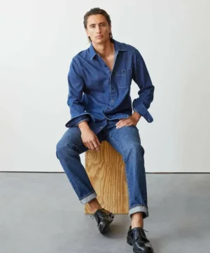 Outlet Todd Snyder Denim Point Collar Shirt In Indigo Blue