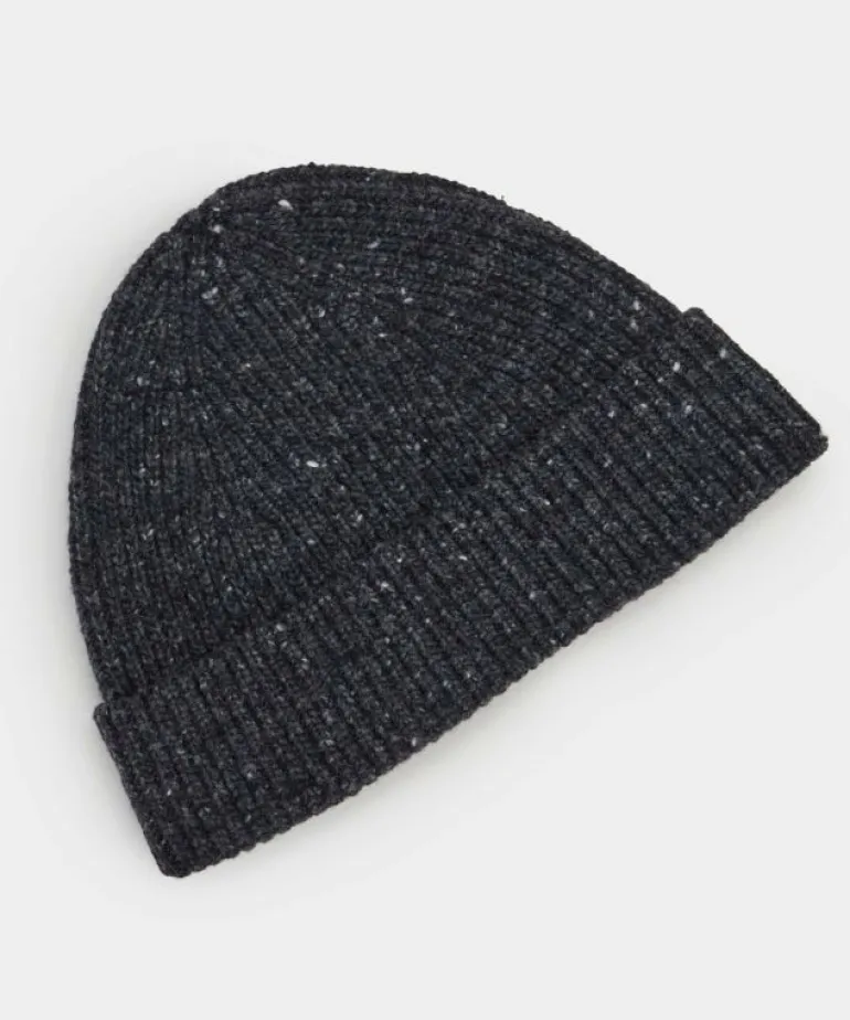 Shop Todd Snyder Donegal Beanie in Charcoal Black