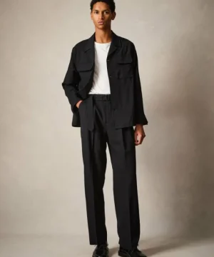 Best Sale Todd Snyder Italian Gabardine Two-Pocket Overshirt in Black