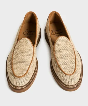 Cheap Jacques Solovière Lex Loafer in Raffia Brown