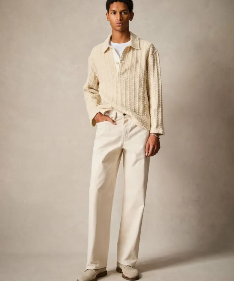 Clearance Todd Snyder Knit Wool Sweater Polo in Natural White