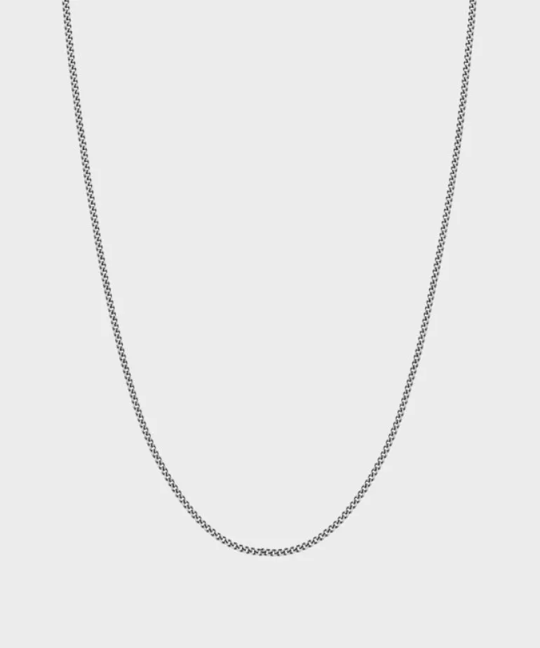 Shop Miansai 2mm Sterling Silver Cuban Chain Grey