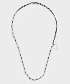 Discount Maor Mondi Necklace in Silver with White Pearls Purple
