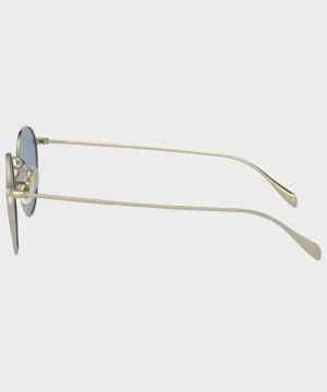 Flash Sale Oliver Peoples Coleridge Sunglasses in Gold With Cobalt Lenses Blue