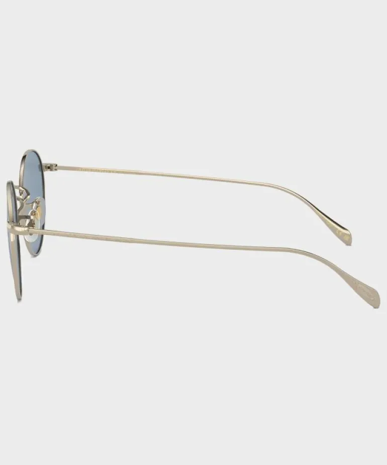 Flash Sale Oliver Peoples Coleridge Sunglasses in Gold With Cobalt Lenses Blue