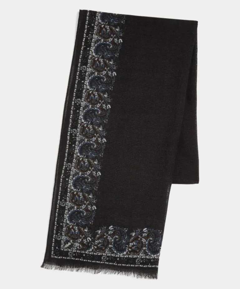 Clearance Todd Snyder Paisley Tailored Scarf in Black