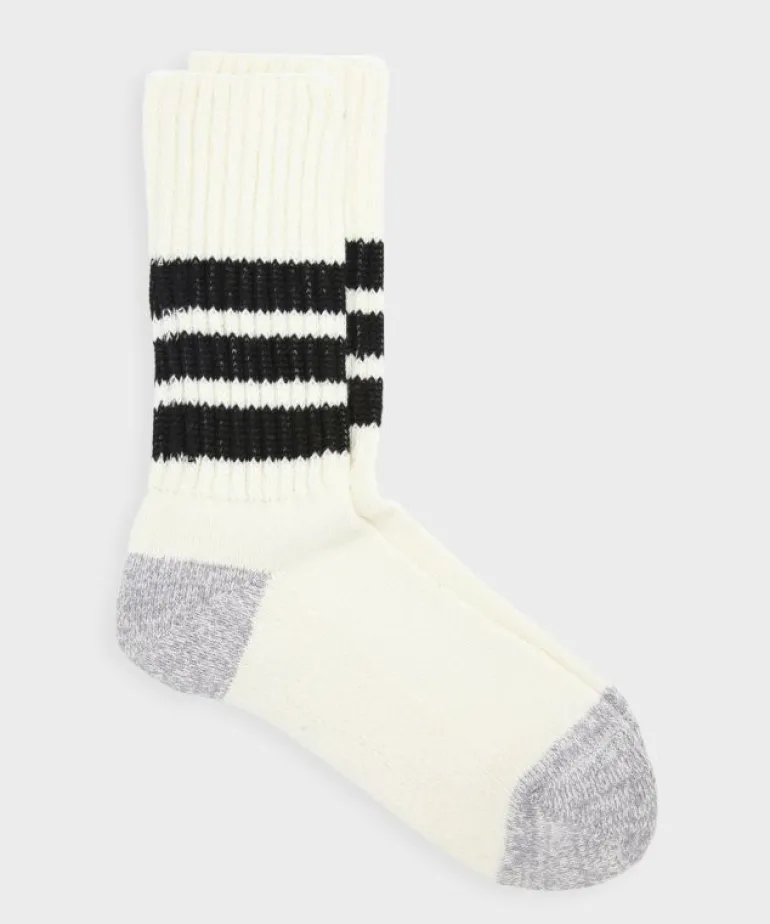 Sale RoToTo Coarse Old School Crew Sock in Black