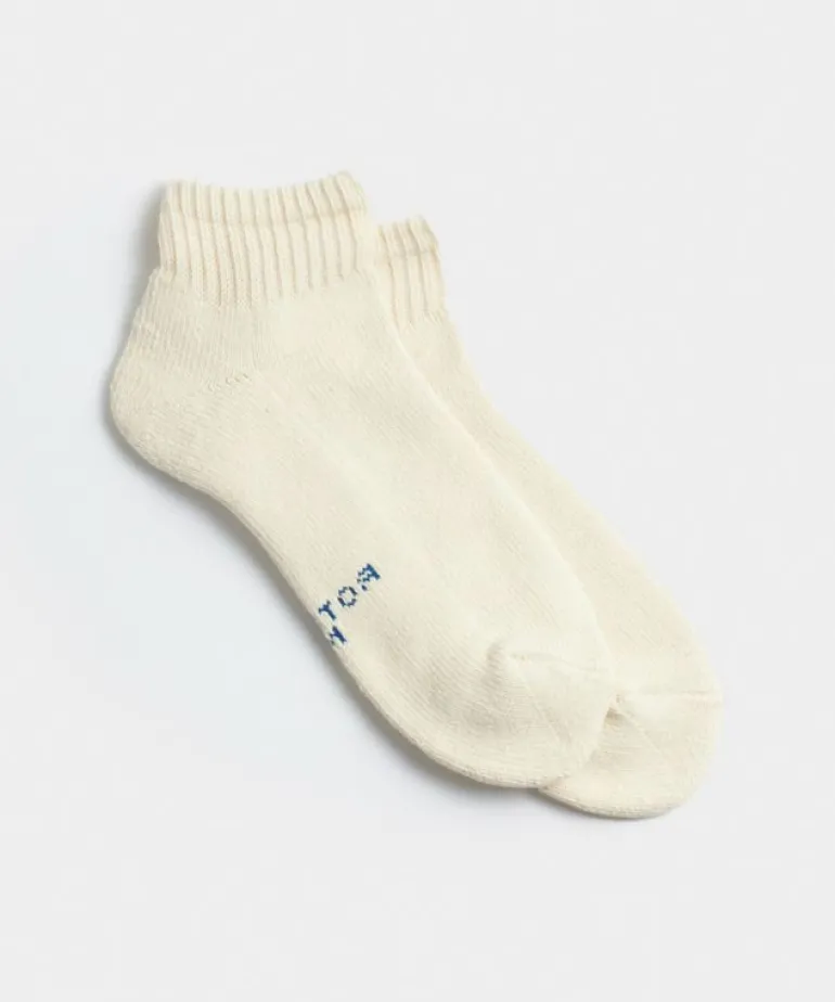 Online RoToTo Organic Daily 3 Pack Ankle Socks in & Ecru Grey