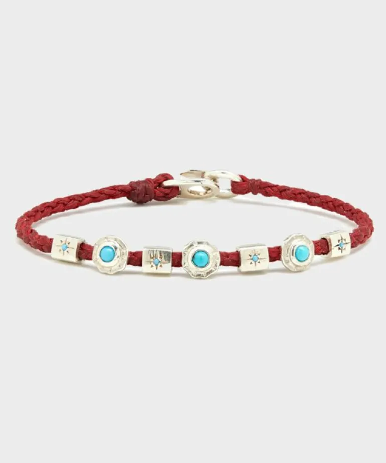 Outlet Scosha Totem Rope Bracelet With Turquoise Red
