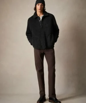 Best Todd Snyder Sherpa Snap Pullover in Charcoal Black