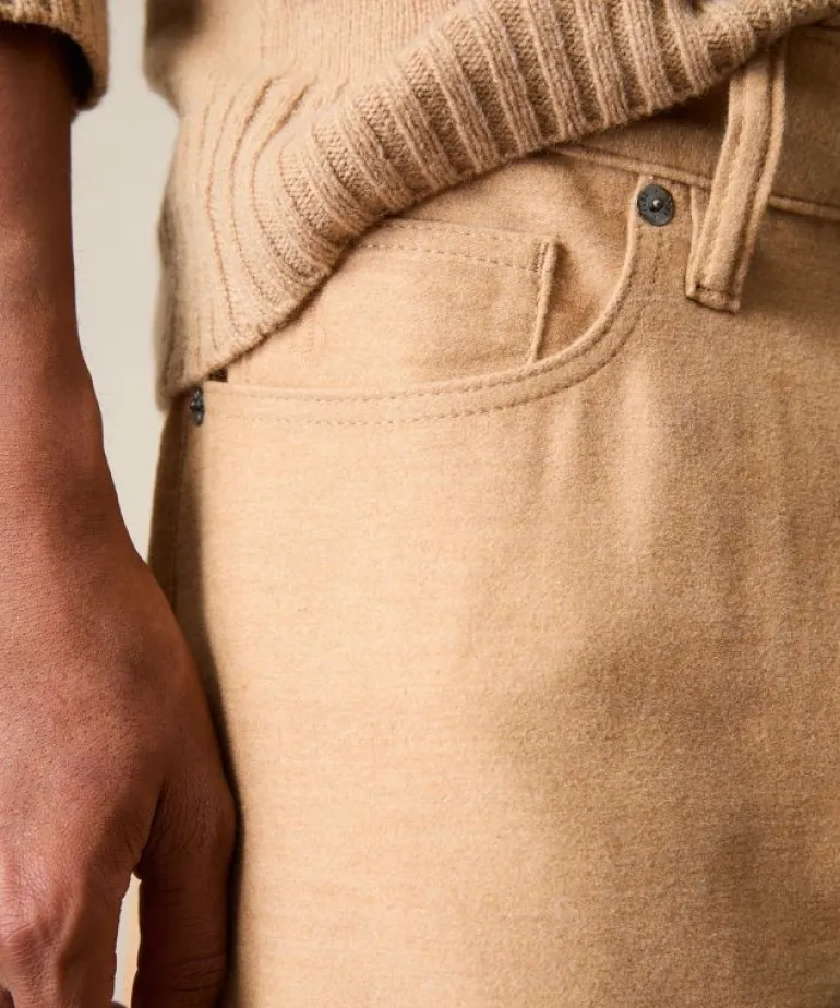 Cheap Todd Snyder Slim Fit 5-Pocket Camelhair Pant in Tan Brown