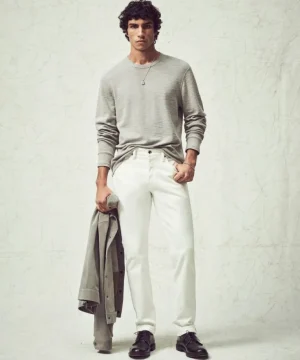 Shop Todd Snyder Slim Japanese Stretch Selvedge Jean in White