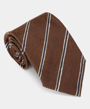 Cheap Todd Snyder Striped Shantung Silk Tie in Brown