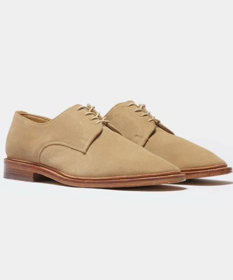 Cheap Sanders Todd Snyder x Archie Unconstructed Lace-up Derby in Milkshake Suede Brown